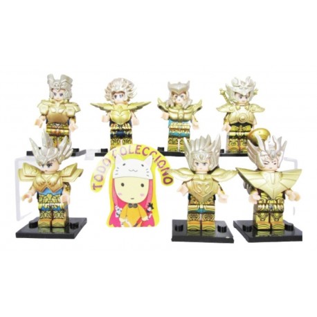 Set X 7 Figuras Pequeñas De Caballeros Del Zodiaco Dorados (Entrega Inmediata)