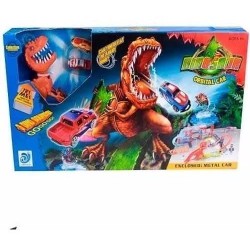 Pista De Carros Dinosaurio Doble 2 Carros + Parqueadero (Entrega Inmediata)