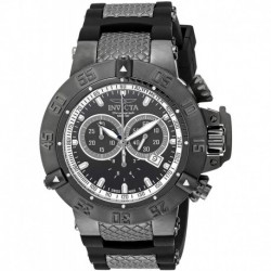 Mens Invicta 5508 Subaqua Noma III Chronograph Black Ion Plated Stainless Steel Case Black Rubber Strap Watch
