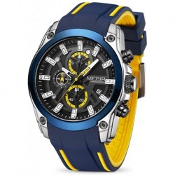 MEGIR Men's Analogue Sport Chronograph Luminous Quartz Watch with Fashion Silicone Strap