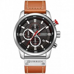 Mens Leather Strap Watches Classic Casual Dress Stainless Steel Waterproof Chronograph Date Analog Quartz Watch