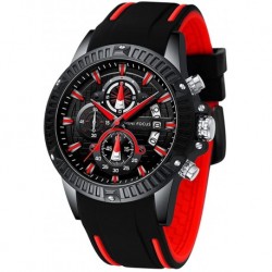 Men Watch, MF MINI FOCUS Chronograph Waterproof Sport Analog Quartz Watches Silicon Strap Fashion Wristwatch for Men