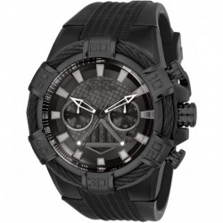 Invicta Men's Star Wars Stainless Steel Quartz Watch with Silicone Strap, Black, 32 (Model: 26268)