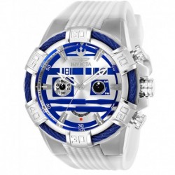 Invicta Men's Star Wars Stainless Steel Quartz Watch with Silicone Strap, White, 32 (Model: 26269)