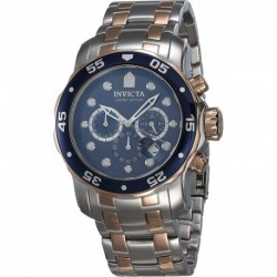 Invicta Men's 48mm Pro Diver Scuba Chronograph Blue DIAL Limited Edition Rose Two Tone Stainless Steel Watch