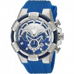 Invicta Men's Bolt Stainless Steel Quartz Watch with Silicone Strap, Blue, 32 (Model: 24696)