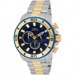 Invicta Men's Pro Diver Stainless Steel Quartz Watch with Stainless-Steel Strap, Two Tone, 24 (Model: 22591)