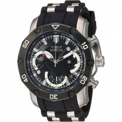Invicta Men's Pro Diver Stainless Steel Quartz Watch with Silicone Strap, Black, 25 (Model: 22797)