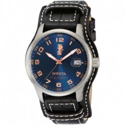 Invicta 12978 Men's I - Force Blue Dial Stainless Case Leather Strap Watch