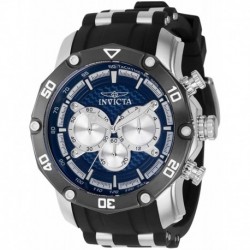 Invicta Men's Pro Diver Stainless Steel Quartz Watch with Silicone Strap, Black, 26 (Model: 37720)