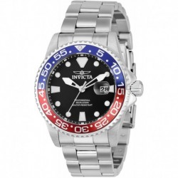 Invicta Men's 36904 Pro Diver Pepsi Bezel 42MM Case Black Dial Stainless Steel 200M WR Watch