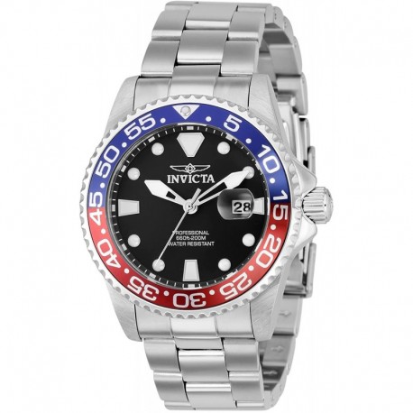 Invicta Men's 36904 Pro Diver Pepsi Bezel 42MM Case Black Dial Stainless Steel 200M WR Watch