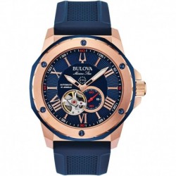 EXPRESS!!SHIPPED WITHIN MINUTES!! Bulova Mens Analogue Automatic Watch with Silicone Strap 98A227