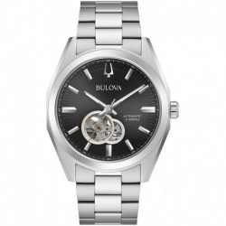 Bulova Men's Automatic Stainless Steel Strap, Silver, 12 Casual Watch (Model: 96A270)