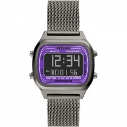 Fossil Men's Quartz Watch with Stainless Steel Strap, Smoke, 22 (Model: FS5888)