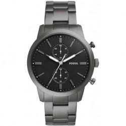 Fossil Men's 44mm Townsman Stainless Steel Quartz Watch with Stainless-Steel Strap, Grey, 22 (Model: FS5349)