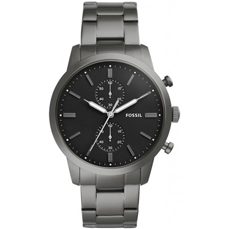 Fossil Men's 44mm Townsman Stainless Steel Quartz Watch with Stainless-Steel Strap, Grey, 22 (Model: FS5349)
