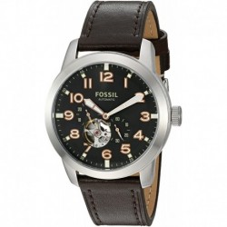 Fossil Men's ME3118 Pilot 54 Automatic Dark Brown Leather Watch