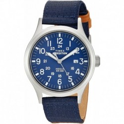 Timex Men's TW4B07000 Expedition Scout Tan/Blue Mixed Material Strap Watch