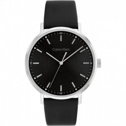 Calvin Klein Men's Stainless Steel Quartz Watch with Leather Strap, Black, 20 (Model: 25200050)