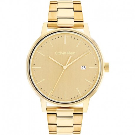 Calvin Klein Men's Stainless Steel Quartz Watch with Ionic Thin Gold Plated 1 Steel Strap, 20 (Model: 25200056)