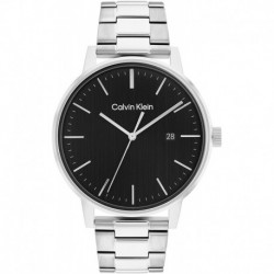 Calvin Klein Men's Quartz Watch with Stainless Steel Strap, Silver, 20 (Model: 25200053)