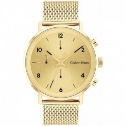Calvin Klein Men's Stainless Steel Quartz Watch with Ionic Thin Gold Plated 1 Steel Strap, 22 (Model: 25200109)