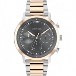 Calvin Klein Men's Quartz Watch with Two Tone Stainless Steel Strap, 22 (Model: 25200064)