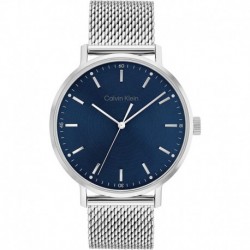 Calvin Klein Men's Quartz Watch with Stainless Steel Strap, Silver, 20 (Model: 25200045)