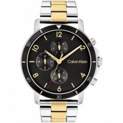 Calvin Klein Men's Stainless Steel & Aluminium Quartz Watch with Two Tone Stainless Steel Strap, 23 (Model: 25200070)