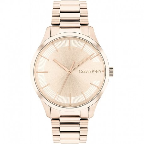 Calvin Klein Stainless Steel Quartz Watch with Ionic Plated Carnation Gold Steel Strap, 17 (Model: 25200042)