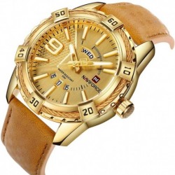 NAVIFORCE Luxury Men Sports Watches Waterproof Quartz Gold Big Face Date Clock