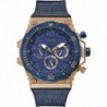 GUESS Men's Stainless Steel Quartz Watch with Silicone Strap, Blue, 24 (Model: GW0326G1)