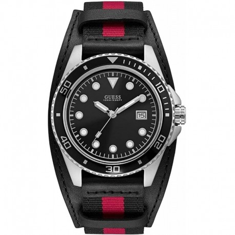 GUESS Factory Men's Red and Black Cuff Watch, NS