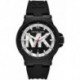 Michael Kors Men's Dylan Stainless Steel Three-Hand Date Watch with Silicone Strap, Black, 26 (Model: MK8925)