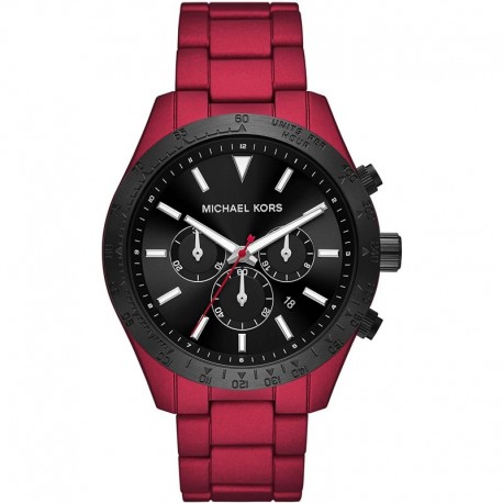 Michael Kors Men's Layton Quartz Watch with Stainless Steel Strap, Red, 22 (Model: MK8926)