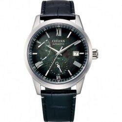Citizen Collection NB3020-16W Men's Watch, Mechanical Silver Foil Lacquer Dial, Black'