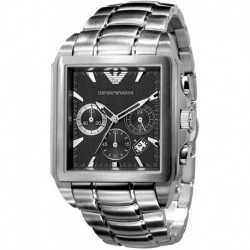 Emporio Armani Quartz Black Dial / Silver Men's Watch AR0659