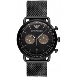 Emporio Armani Mens Chronograph Quartz Watch with Stainless Steel Strap AR11142
