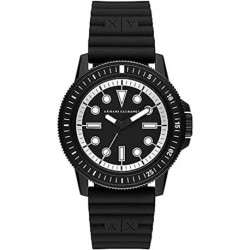 Armani Exchange Men's Three-Hand, Stainless Steel Watch, 42mm case size, silicone strap