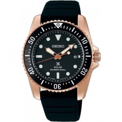 Seiko Prospex Solar Diver's 200m Rose Gold Sapphire Glass Watch SNE586P1