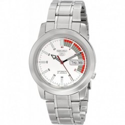 Seiko Men's SNKK25 "Seiko 5" White Dial Stainless Steel Automatic Watch