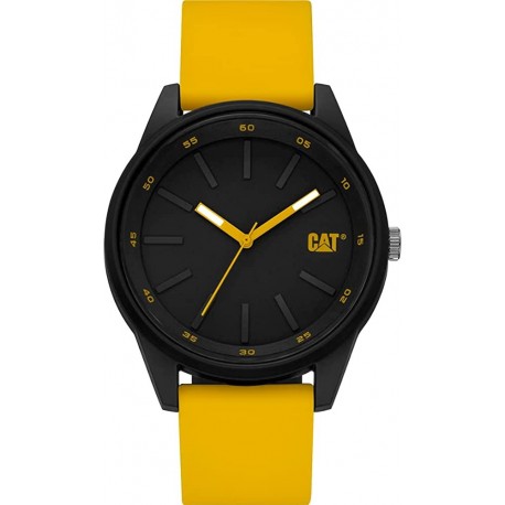 Reloj Cat Insignia Yellow Men Watch, 42 mm case, Black Abs case, Yellow Silicone Strap, Black/Yellow dial