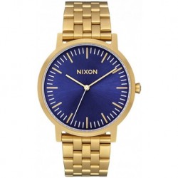 Nixon Porter All Gold Blue Sunray A10572735 Men's Gold Watch