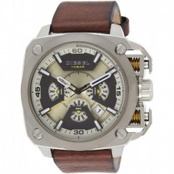 Diesel Men's DZ7343 Stainless Steel Watch with Leather Band