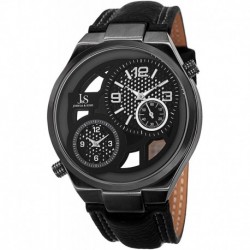 Joshua & Sons Men's Dual Time Watch - Swiss Quartz Unique Complication Dials On Genuine Leather Strap Watch - JS83
