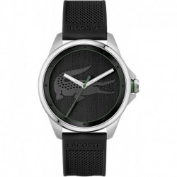 Lacoste Men's Stainless Steel Quartz Watch with Silicone Strap, Black, 20 (Model: 2011156)