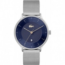 Lacoste Men's Quartz Watch with Stainless Steel Strap, Silver, 20 (Model: 2011158)