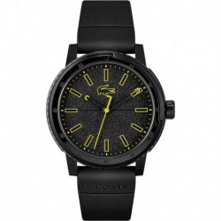 Lacoste Men's Quartz Watch with Silicone Strap, Black, 21 (Model: 2011089)