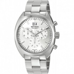 Movado Men's 0606477 Datron Quartz Chronograph Stainless-Steel Silver Dial Watch